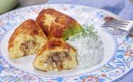 рецепт Зразы с куриной печенью и соусом из черемши